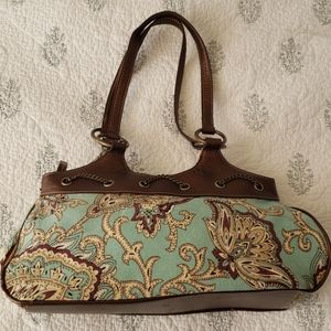 Paisley green and brown purse